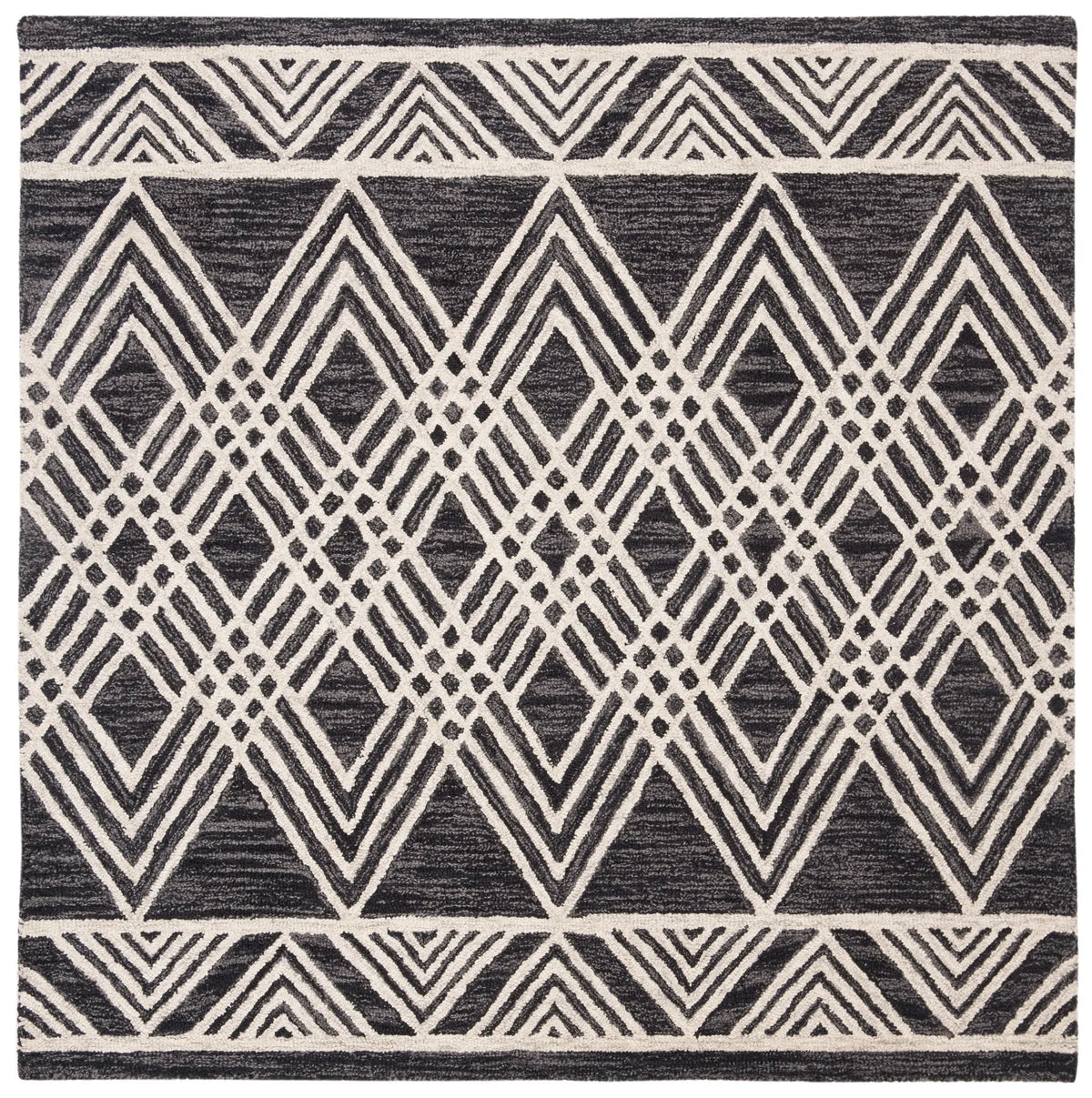 Safavieh Micro-Loop 5'-0" x 5'-0" Rug in Charcoal / Ivory