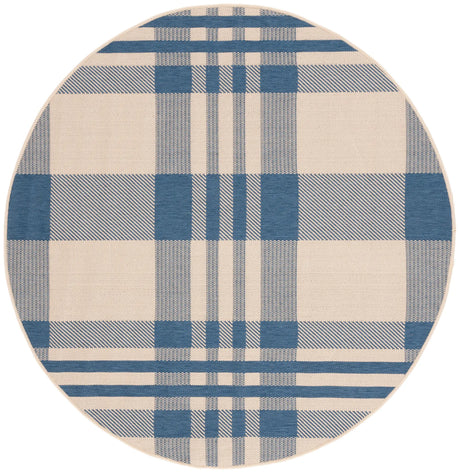 Safavieh Courtyard 5'-3" x 5'-3" Rug in Beige / Blue
