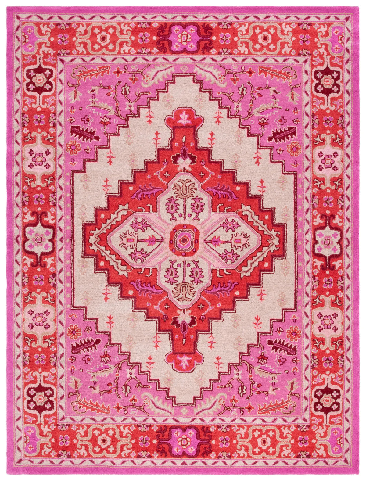 Safavieh Bellagio 10'-0" x 14'-0" Rug in Red Pink / Ivory