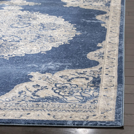 Safavieh Brentwood 4'-0" x 6'-0" Rug in Navy / Light Grey
