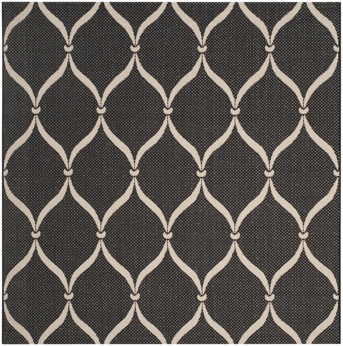 Safavieh Courtyard 6'-7" x 6'-7" Rug in Black / Beige