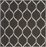 Safavieh Courtyard 6'-7" x 6'-7" Rug in Black / Beige