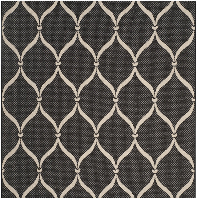 Safavieh Courtyard 6'-7" x 6'-7" Rug in Black / Beige