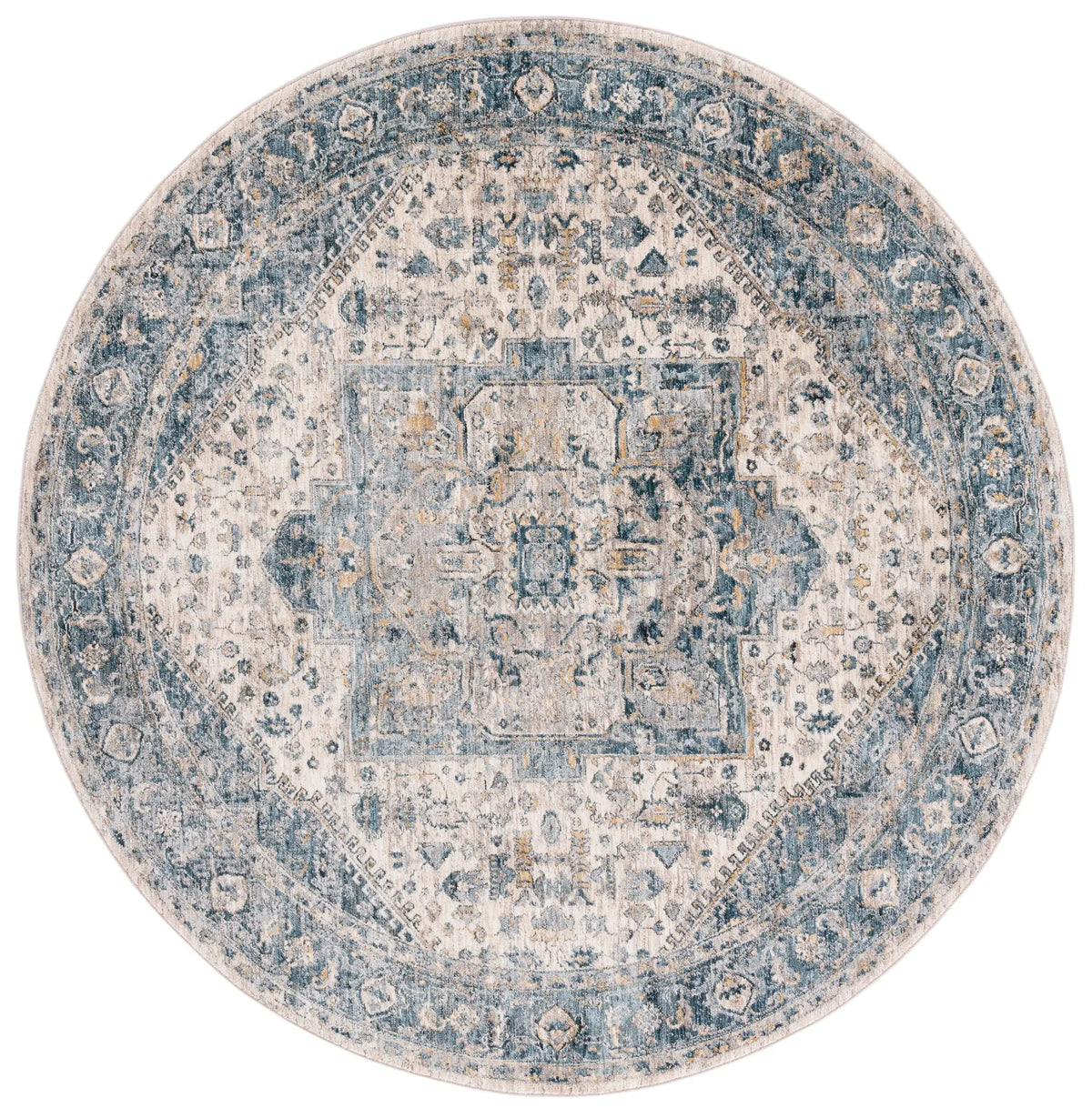 Safavieh Valencia 6'-4" x 6'-4" Rug in Ivory / Blue