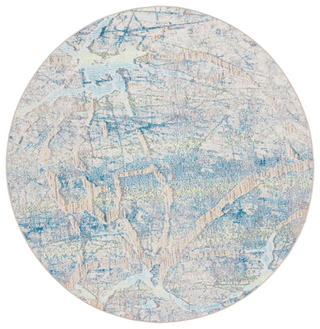 Safavieh Barbados 500 6'-6" x 6'-6" Rug in Ivory Blue / Green