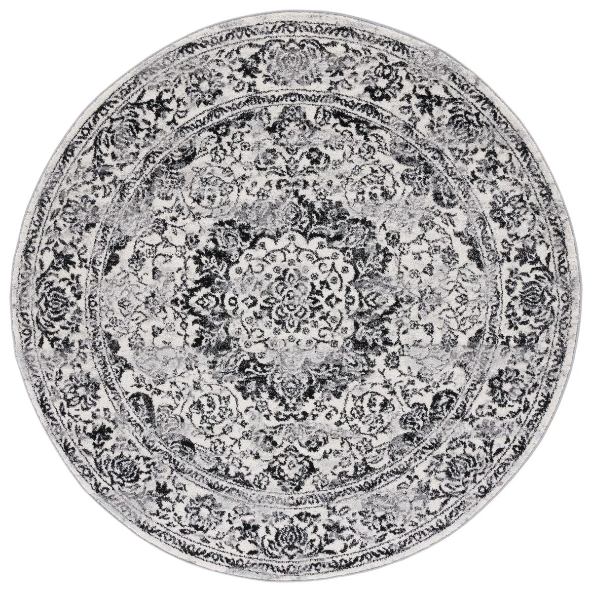 Safavieh Tulum 5'-0" x 5'-0" Rug in Ivory / Black