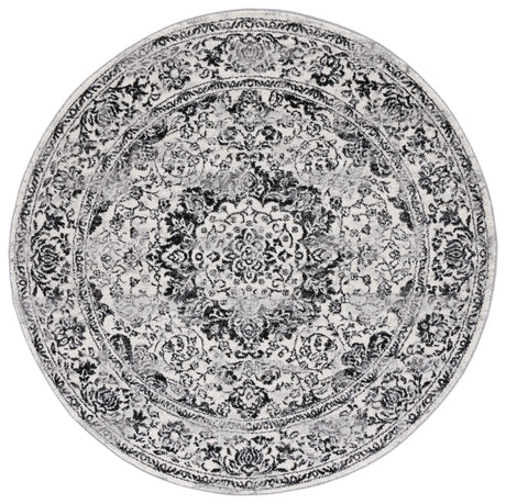 Safavieh Tulum 5'-0" x 5'-0" Rug in Ivory / Black
