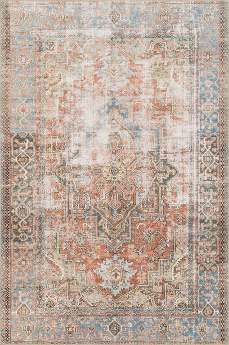 Loloi Loren Lq-15 Terracotta / Sky Rugs - main flat