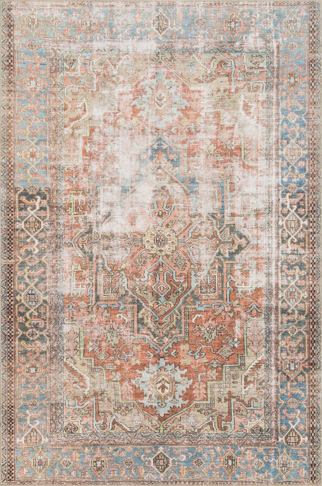 Loloi Loren Lq-15 Terracotta / Sky Rugs - main flat