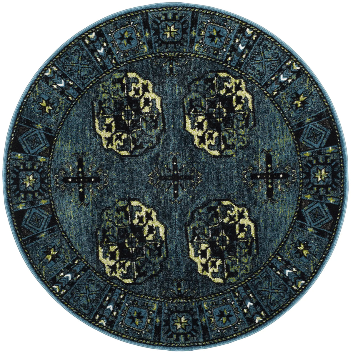 Safavieh Vintage Hamadan 6'-7" x 6'-7" Rug in Blue / Multi