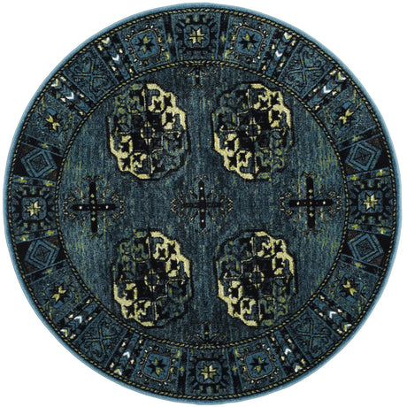Safavieh Vintage Hamadan 6'-7" x 6'-7" Rug in Blue / Multi