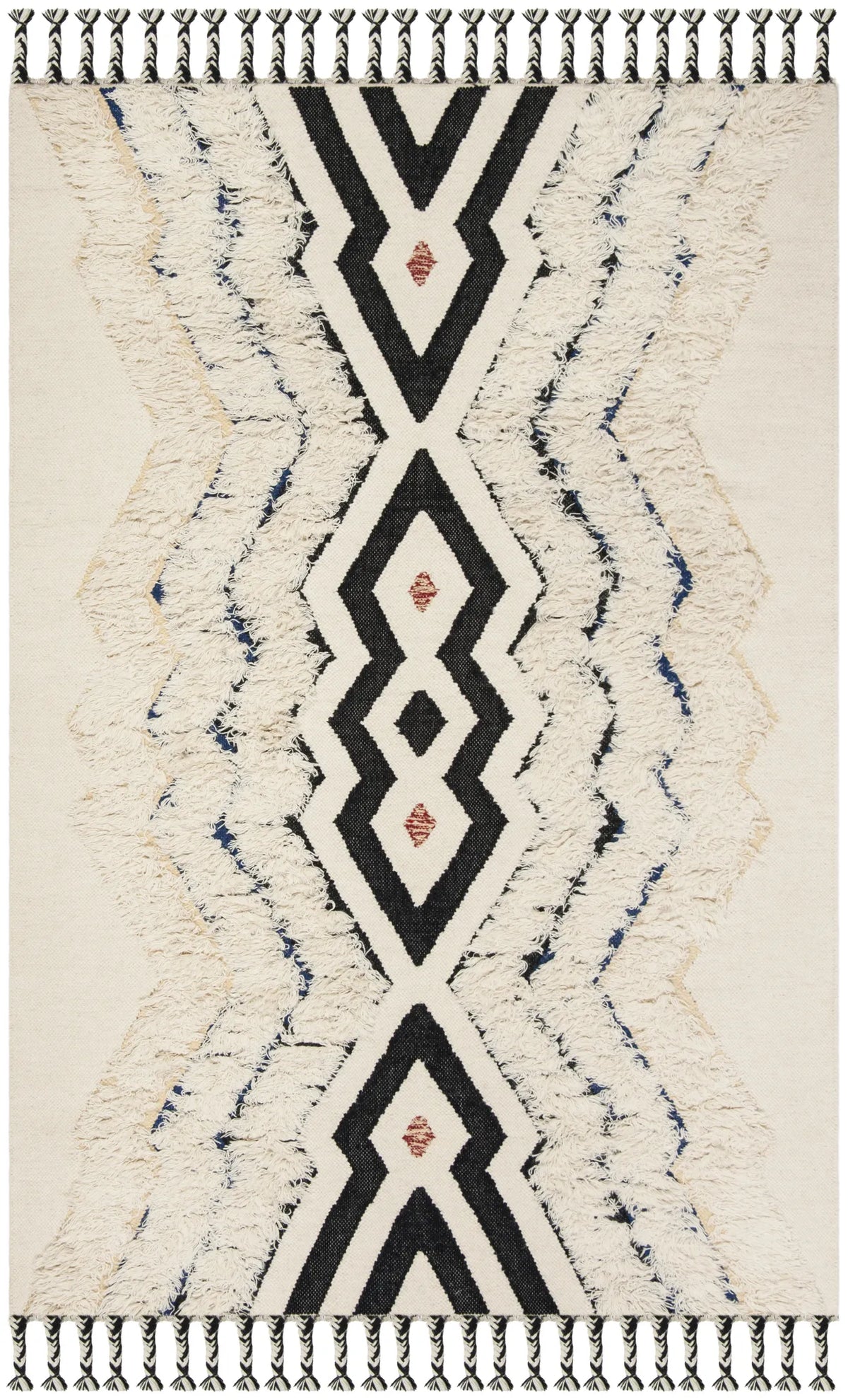 Safavieh Kenya 4'-0" x 6'-0" Rug in Ivory / Black Blue