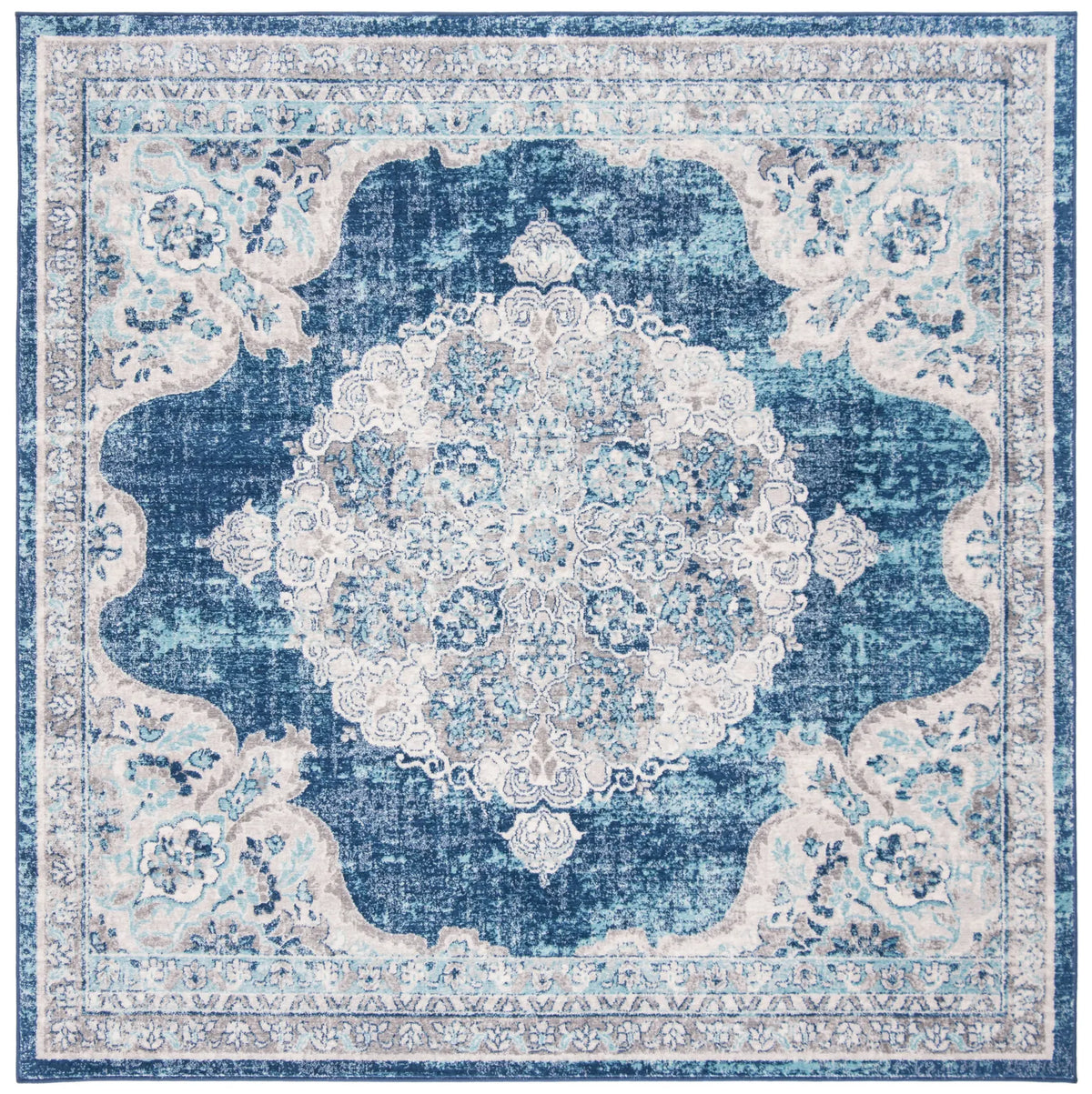 Safavieh Brentwood 6'-7" x 6'-7" Rug in Navy / Ivory
