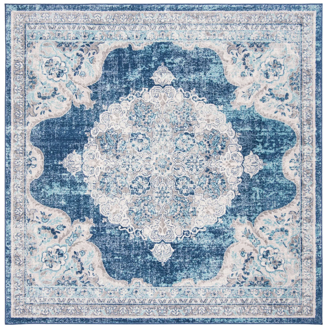Safavieh Brentwood 6'-7" x 6'-7" Rug in Navy / Ivory
