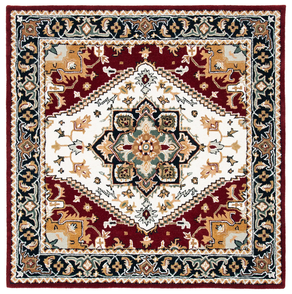 Safavieh Heritage 6'-0" x 6'-0" Rug in Ivory / Red