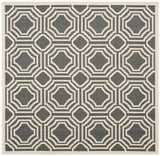 Safavieh Courtyard 5'-3" x 5'-3" Rug in Anthracite / Beige