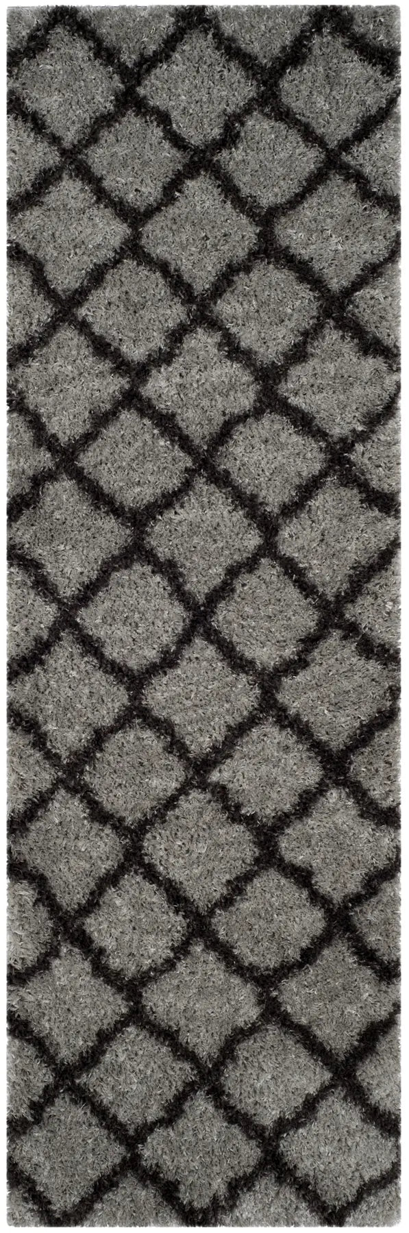 Safavieh Indie Shag 2'-3" x 7'-0" Rug in Grey / Dark Grey