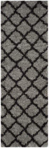 Safavieh Indie Shag 2'-3" x 7'-0" Rug in Grey / Dark Grey