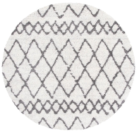 Safavieh Berber Shag 6'-7" x 6'-7" Rug in Ivory / Grey