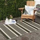 Safavieh Courtyard 4'-0" x 5'-7" Rug in Black / Bone