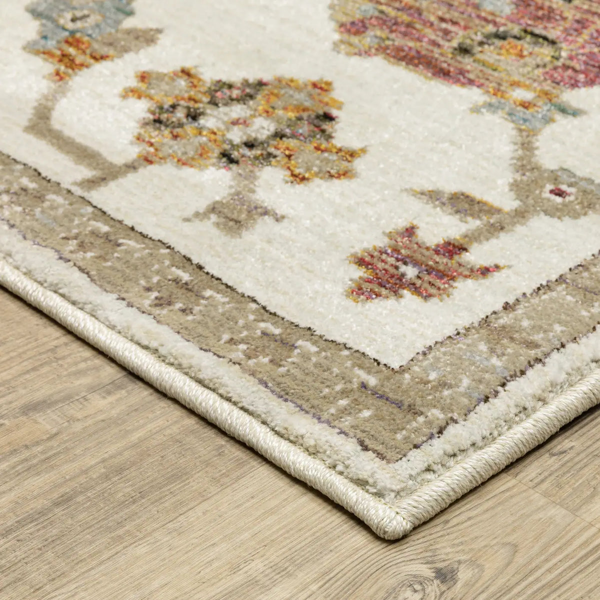 Oriental Weavers Sphinx Andorra 2419B Ivory/Multi Rugs - corner detail