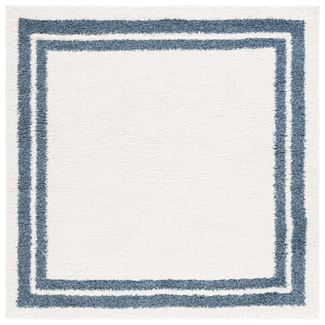 Safavieh Calico Shag 6'-7" x 6'-7" Rug in Ivory / Blue