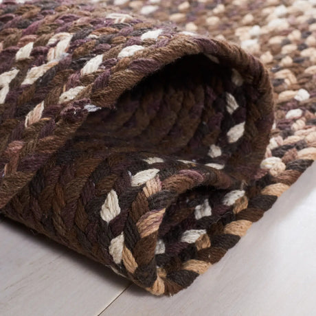 Safavieh Braided 5'-0" x 8'-0" Rug in Brown / Ivory