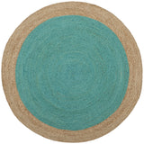 Safavieh Natural Fiber 5'-0" x 5'-0" Rug in Teal / Natural