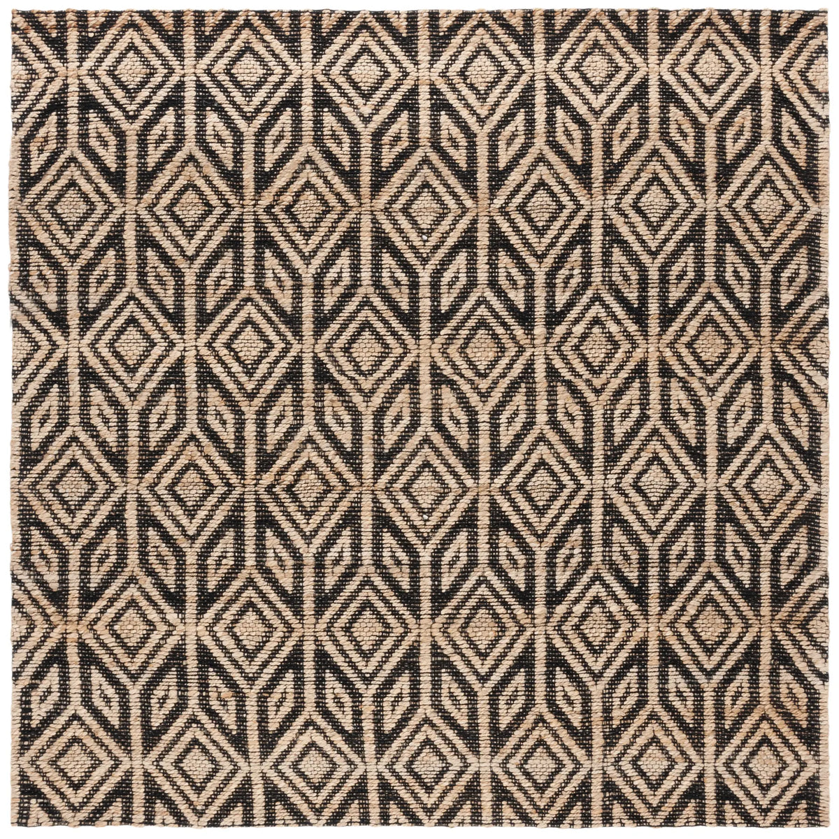 Safavieh Natural Fiber 6'-6" x 6'-6" Rug in Natural / Black