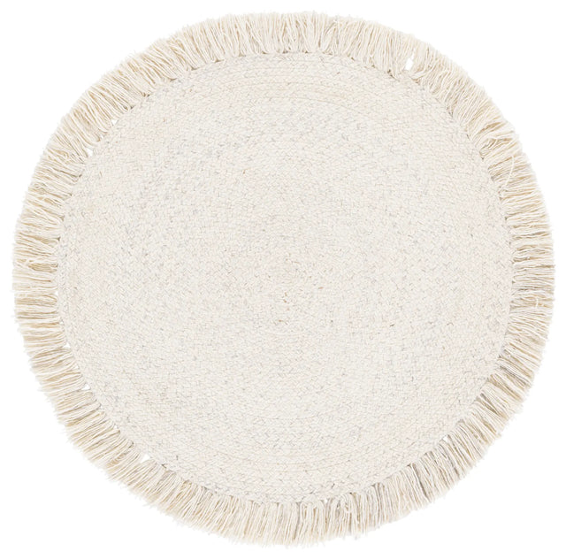 Safavieh Braided 3'-0" x 3'-0" Rug in Silver / Ivory