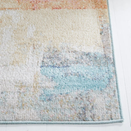 Safavieh Phoenix 500 4'-5" x 6'-5" Rug in Rust Blue / Ivory