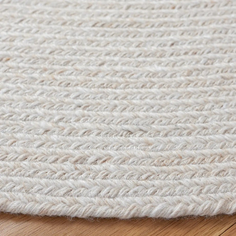 Safavieh Braided 5'-0" x 5'-0" Rug in Dark Grey / Ivory