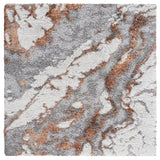 Safavieh Horizon Shag 800 6'-7" x 6'-7" Rug in Grey / Rust