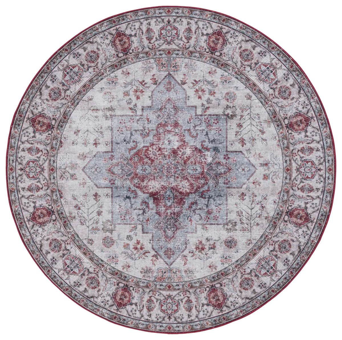 Safavieh Tucson 6'-0" x 6'-0" Rug in Beige Green / Rust