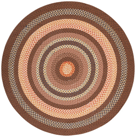 Safavieh Braided 5'-0" x 5'-0" Rug in Brown / Light Brown