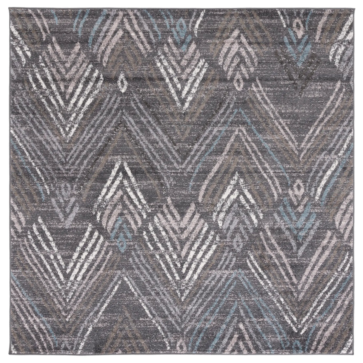 Safavieh Amsterdam 6'-7" x 6'-7" Rug in Dark Grey / Grey