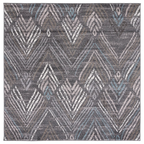 Safavieh Amsterdam 6'-7" x 6'-7" Rug in Dark Grey / Grey