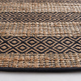 Safavieh Natural Fiber 7'-0" x 7'-0" Rug in Black / Natural