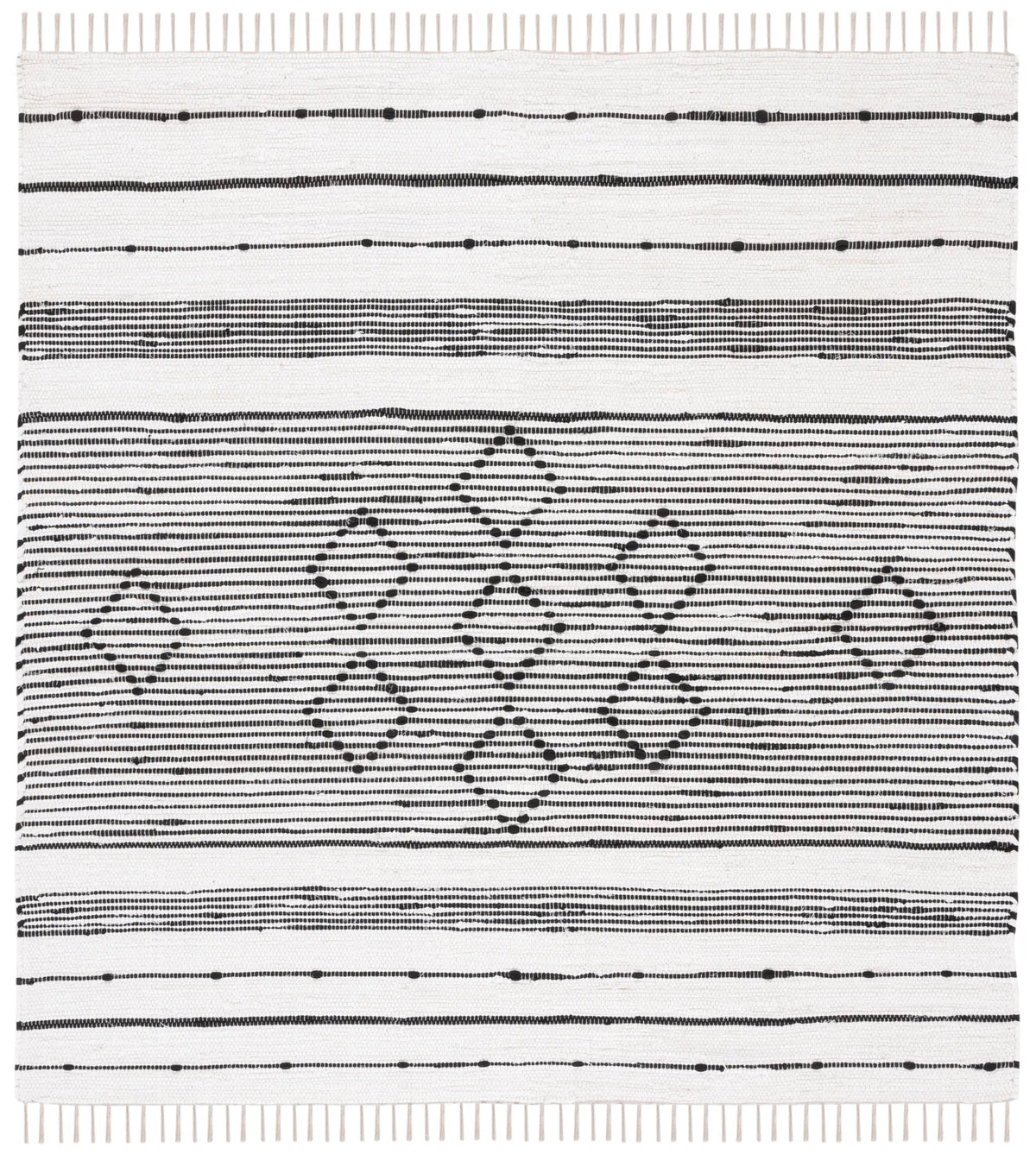 Safavieh Striped Kilim 6'-0" x 6'-0" Rug in Ivory / Black
