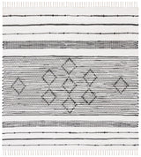 Safavieh Striped Kilim 6'-0" x 6'-0" Rug in Ivory / Black