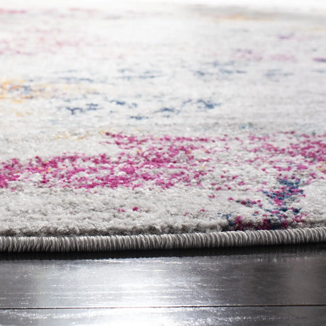 Safavieh Madison 6'-7" x 6'-7" Rug in Light Grey / Fuchsia