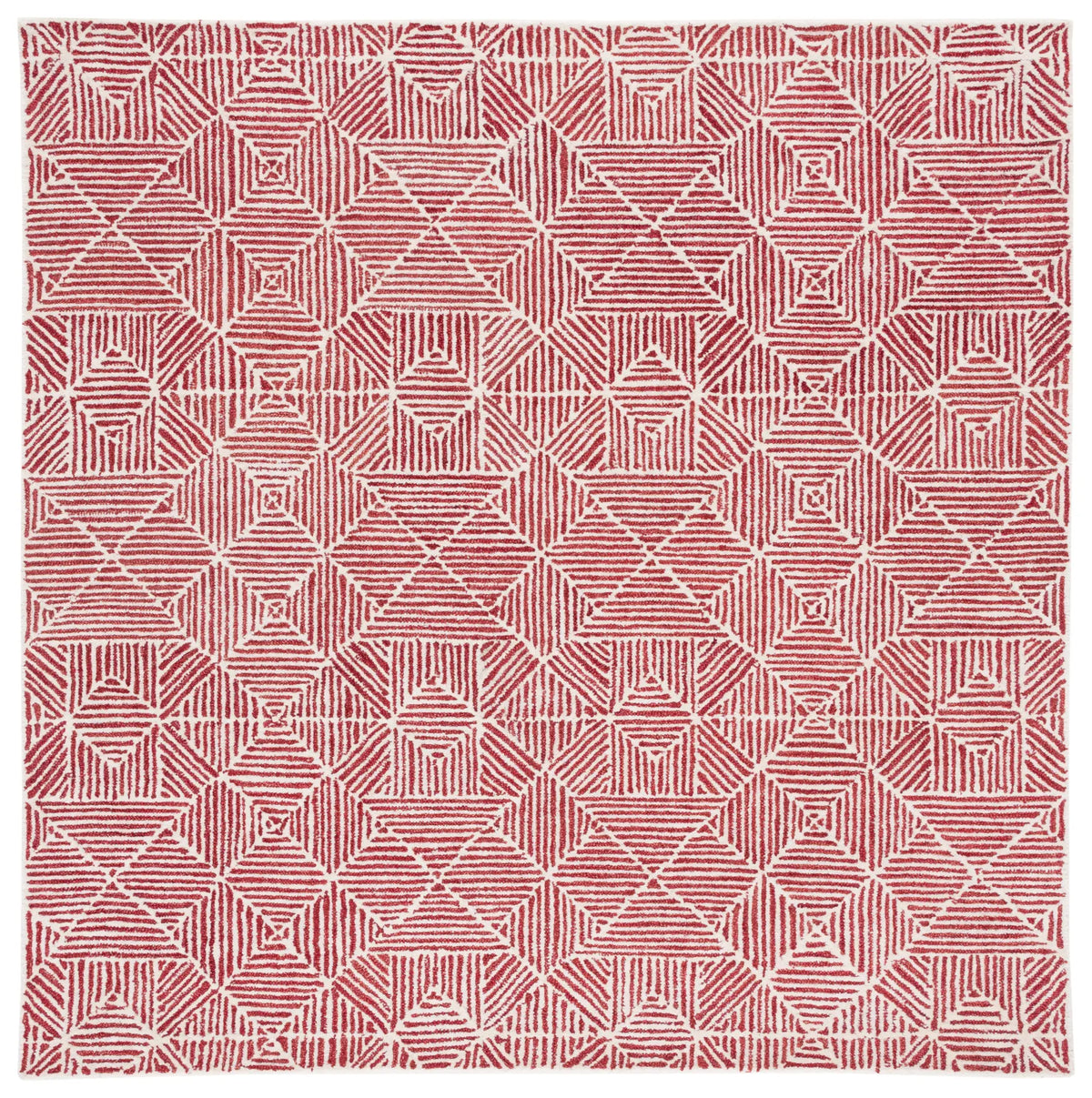 Safavieh Abstract 6'-0" x 6'-0" Rug in Red / Ivory