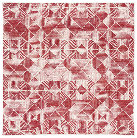 Safavieh Abstract 6'-0" x 6'-0" Rug in Red / Ivory