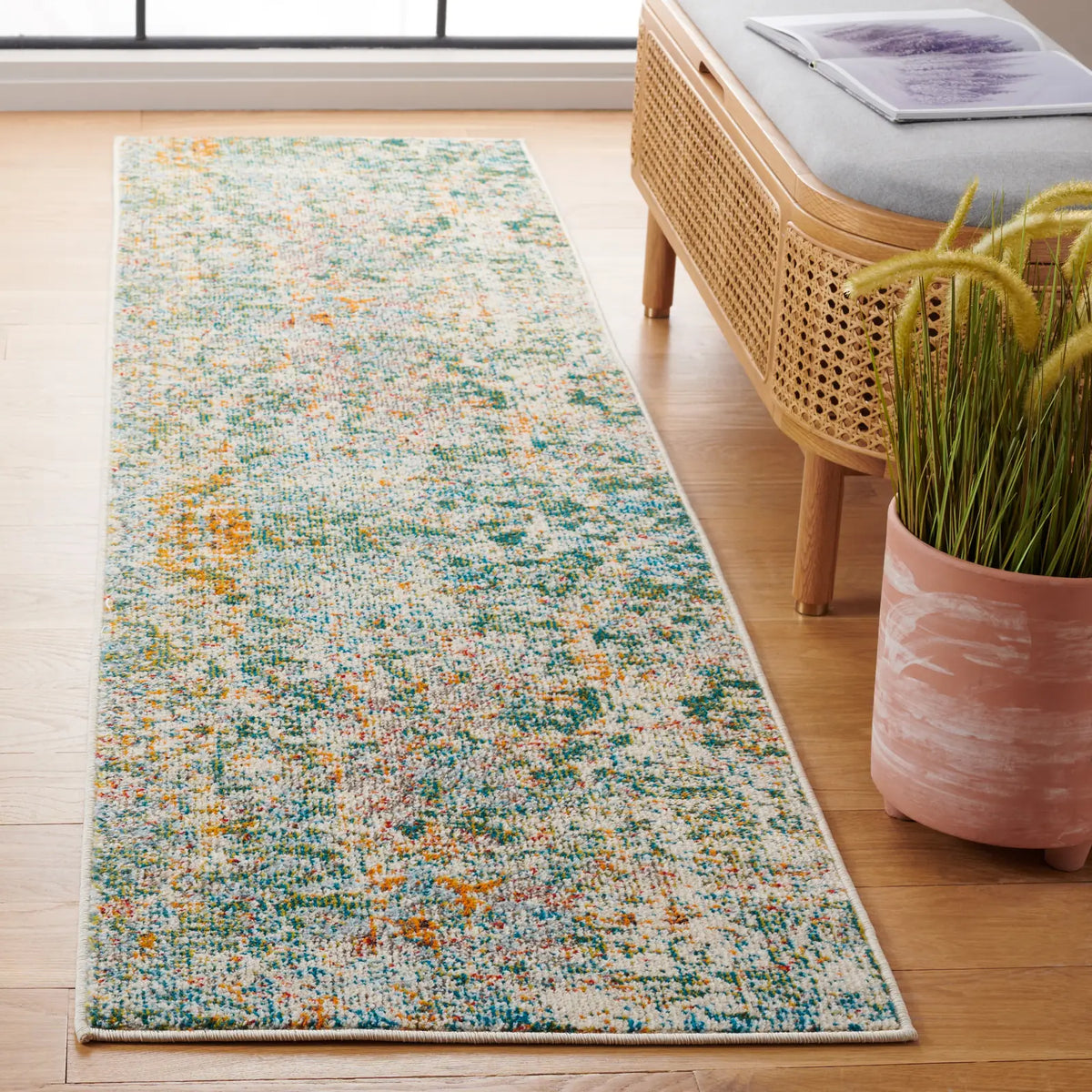 Safavieh Madison 2'-2" x 8'-0" Rug in Green / Grey