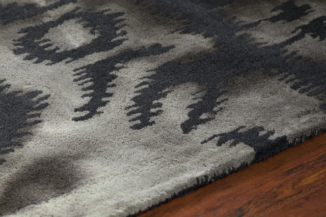 Chandra Cailin CAI-42002 Charcoal / Gray rug, side detail view
