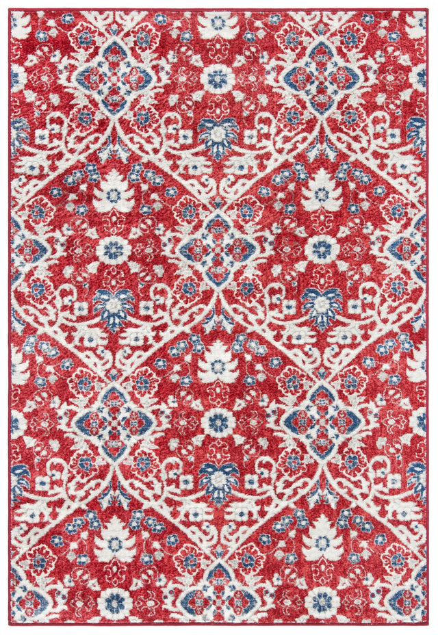 Safavieh Brentwood 4'-0" x 6'-0" Rug in Red / Ivory