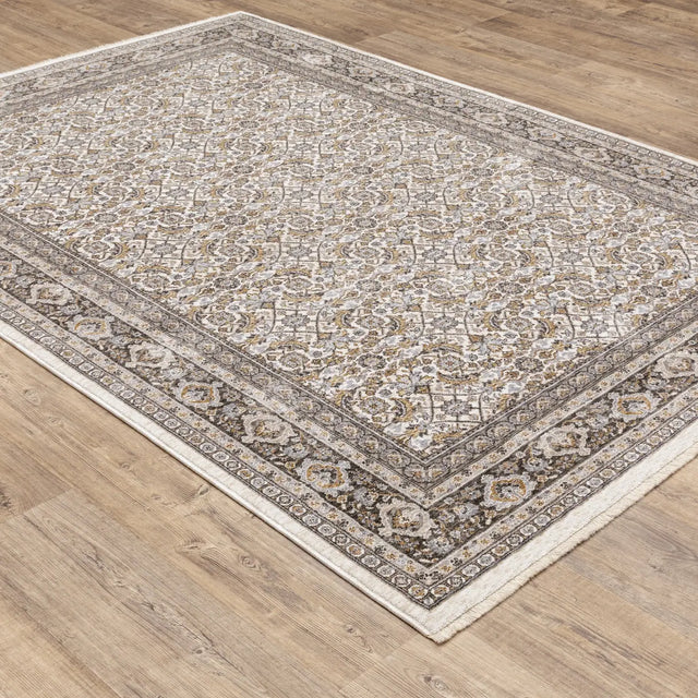 Oriental Weavers Maharaja 2061N Ivory/ Charcoal Rug - angle detail