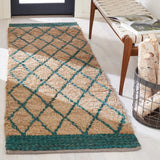 Safavieh Natural Fiber 2'-6" x 8'-0" Rug in Natural / Dark Green