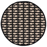 Safavieh Courtyard 5'-3" x 5'-3" Rug in Black / Beige