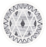 Safavieh Moroccan Tassel Shag 6'-7" x 6'-7" Rug in Grey / Ivory